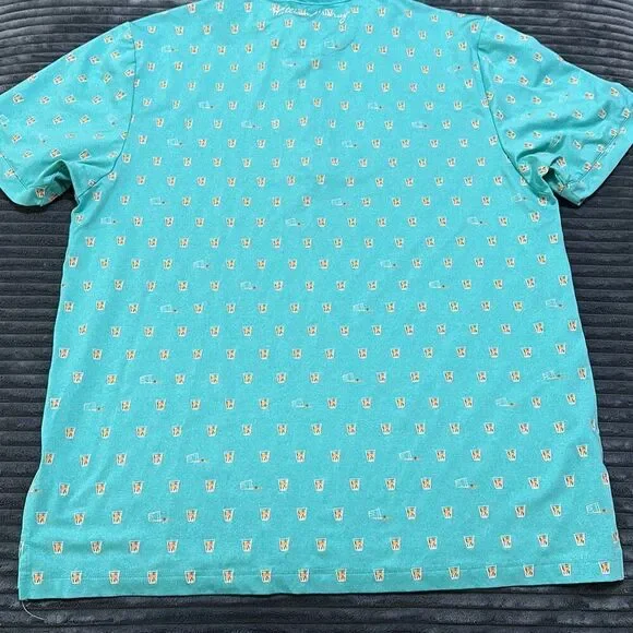William Murray Polo Shirt Green Cocktail Drink Print Short Sleeve Men’s Size XL - Picture 9 of 9